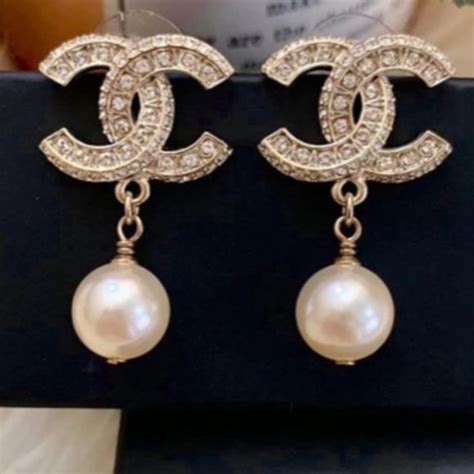 chanel earings with pearl|chanel earrings second hand.